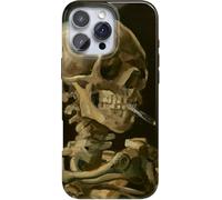 Casely iPhone 16 Pro Case | Van Gogh | Skull of a Skeleton with Burning Cigarette | Compatible with MagSafe | Classic Ultra Slim Design