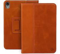 Casemade Real Leather Case Compatible with iPad Mini 7 (A17 Pro) / 6th Gen (2021) - Full-Grain Leather Cover, Auto Sleep/Wake, Dual Stand Position (Tan)