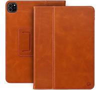 Casemade Real Leather Case Compatible with iPad Pro 11” M4 (2024) - Full-Grain Leather Cover, Auto Sleep/Wake, Dual Stand Position (Tan)