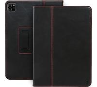Casemade Real Leather Case Compatible with iPad Pro 11” M4 (2024) - Full-Grain Leather Cover, Auto Sleep/Wake, Dual Stand Position (Black)