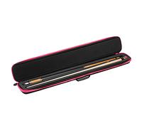 Casemaster Parallax Billiard/Pool Cue Case 600D Oxford Heavyweight Polyester Fabric and Padded Interior, Holds 1 Complete 2-Piece Cue (1 Butt/1 Shaft), Black with Pink Trim