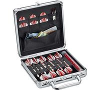 Casemaster Ternion Aluminum Dart Case - Holds 9 Darts, Steel or Soft Tip with Flight Saving Space, 8 Accessory Pockets, Mega Pocket for Larger Items