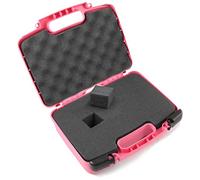 CASEMATIX 12" Customizable Foam Case for Portable Electronics - Hard Carrying Case with Pre-Diced Foam Interior for Use As Pico Projector Case, Microphone Case, Recorder Case and More, Pink