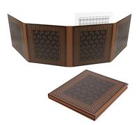 CASEMATIX 4-Panel DM Screen - Faux Leather Embossed GM Screen for Tabletop RPGs, Folding Dungeon Master Screen with Wet-Erase Transparent Pockets for TTRPGs (Inserts Not Included)