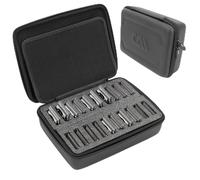 CASEMATIX Clipper Blade Holder - 20 Blade Storage Case for Andis, Oster, Wahl, Babyliss - Detachable Metal Guards