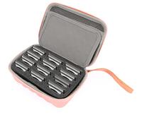 CASEMATIX Clipper Blade Holder Case for Barbers, Protective Storage with 12 Slots for Metal Hair Clipper Blades, Organized Travel & Salon Use, Rose Gold