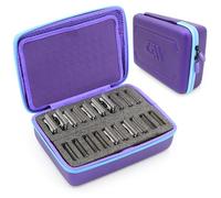 CASEMATIX Clipper Blade Holder for 20 Blades, Hair Clipper Guard Case for Barbers and Stylist Compatible with Andis, Oster, Wahl, Detachable Clippers Metal Guards, Clipper Blade Storage Case