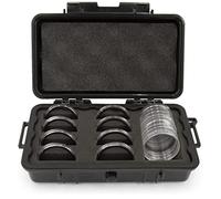 CASEMATIX Coin Holder Case for 30+ Coin Capsules up to 52mm - Waterproof Airtight Coin Storage Box with Customizable Foam for Silver Dollar, American Silver Eagle & Coin Collection Supplies
