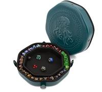 CASEMATIX Dice Tray & Storage Case - Holds Up to 115 RPG Dice, Magnetic Snap Rolling Tray with Sea Monster Design, Non-Scratch Interior for Dice Protection, Tabletop Roleplaying Games