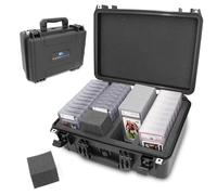 CASEMATIX Graded Card Case Pro Edition Compatible with 120+ BGS PSA Graded Sports Trading Cards, Waterproof Graded Slab Trading Card Box with Precision Cut Graded Card Storage Box Foam Dividers