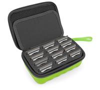 CASEMATIX Green Clipper Blade Holder for 12 Blades - Protective Clipper Blade Storage Case with Barber Blade Holder Foam and Hard Shell Impact-Resistant Outer, Case Only