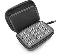 CASEMATIX Hair Clipper Guard Blade Holder Case for Barbers and Stylist Fits 12 Metal Detachable Clippers Metal Guards in Blade Storage Case