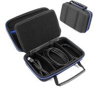 CASEMATIX Hard Shell Electronics Organizer Travel Case with 2 Adjustable Cable Bag Dividers, 3 Zipper Pouches and Elastic Cable Loops - Compact and Protective Charger & Travel Cord Organizer