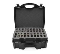 CASEMATIX Hard Shell Miniature Carrying Case - 80 Slot Figurine Miniature Storage Case with Customizable Foam Layer for Large Miniatures Compatible with Warhammer 40k, DnD & More!