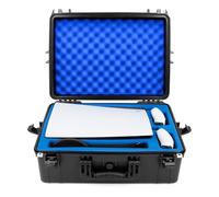 CASEMATIX Hard Shell Travel Case Compatible with PlayStation 5 Console, Controllers, Games and Accessories - Waterproof PS5 Carrying Case with Customized Foam for Both Standard and Digital Editions