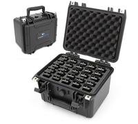 CASEMATIX Harmonica Case for Multiple Harmonicas Compatible with Up to 25 Hohner, Fender and Other Harmonicas up to 5 inches - Includes Waterproof Carrying Case Only for Reed Wind Instruments