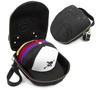 CASEMATIX Hat Travel Case - Holds Up to 4 Baseball Caps, Crush-Resistant Hard Shell with Shoulder Strap & Handle, Portable Carrier for Travel and Hat Storage