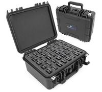 CASEMATIX Large Harmonica Case for Multiple Harmonicas Compatible with Up to 40 Hohner, Fender and Other Harmonicas up to 5 inches - Includes Waterproof Carrying Case Only