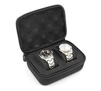 CASEMATIX Watch Travel Case for Two Watches with Hard Shell Exterior, Plush Foam Cushions and Carry Handle - Protective Watch Box for Travel and Watch Case for Storage, Case Only