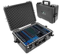 CASEMATIX Waterproof Mixer Carry Case Compatible with Yamaha MG12XU 12 Channel Mixing Console and More - Hard Shell Sound Board Case with Foam Fits Mixers up to 17" x 12.1" x 5" and Cables, Case Only