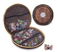 CASEMATIX Wearable Dice Case for Up To 300 Dice with 7 Included RPG Dice - 10.25" Soft Roleplaying Dice Storage & Travel Dice Case with Netted Internal Zipper Pouches
