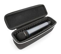 CASEMATIX Wireless Microphone Case and Wireless Mic Case for 1 or 2 Handheld Wireless Mics, Hard Shell Protective Carry Storage Travel Case Compatible with Shure, Sennheiser and Other PA Systems