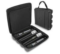 CASEMATIX Wireless Microphone Case for 4 Mics, Protective Travel Carry Case Compatible with Sennheiser, Shure & More, Hard Shell Storage with Cable Space for Singing, DJs and Karaoke