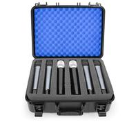 Casematix Wireless Microphone System Hard Case Fits 12 Sennheiser, Shure Mic, Nady, AKG, VocoPro and More Handheld Transmitter Mics, CASE ONLY
