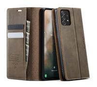 CaseMe Cover for Samsung Galaxy A52S 5G Premium Leather RFID Protection Wallet Magnetic Card Holder Flip Case for Samsung Galaxy A52S/A52 4G 5G - Brown