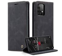 CaseMe Mobile Phone Case for Samsung Galaxy A52S 5G/A52 4G/5G Case Premium Leather Folding Flip Case Magnetic Card Slot Stand Function Protective Case for Samsung Galaxy A52S 5G/A52 4G/5G - Black