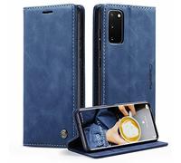 CaseMe Mobile Phone Case for Samsung Galaxy S20 Case Premium Leather Folding Flip Case Magnetic Card Slot Stand Function Protective Case for Samsung Galaxy S20 6.2 Inch - Blue