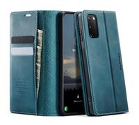 CaseMe Mobile Phone Case for Samsung Galaxy S20 Case Premium Leather with RFID Protective Flip Case Magnetic Card Slot Stand Function Foldable Flip Case for Galaxy S20 6.2 Inch - Teal Green