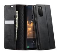 CaseMe Mobile Phone Case for Samsung Galaxy S20 Case Premium Leather with RFID Protective Flip Case Magnetic Card Slot Stand Function Foldable Flip Case for Galaxy S20 6.2 Inches - Black