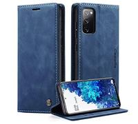 CaseMe Mobile Phone Case for Samsung Galaxy S20 FE 5G/4G Case Premium Leather Folding Flip Case Magnetic Card Slot Stand Function Protective Case for Samsung Galaxy S20 FE 6.5 Inches - Blue