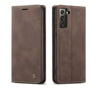 CaseMe UEEBAI Wallet Case for Samsung Galaxy S21 Plus 5G, M Premium PU Leather Case Vintage Matte Wallet Flip Cover [Card Slots] [Magnetic Closure] Stand Function Shockproof Full Protection - Coffee