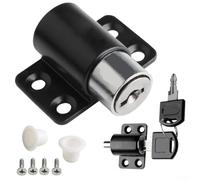 Casement Sliding Door Lock Retainer Limiter Compatible with For Plastic, Steel, Aluminum Windows Featuring Zinc Alloy Construction and Two Keys for Added Security (Black)