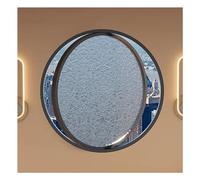 Casement Window 360° Rotating Round Window, Tempered Glass Privacy Porthole Window for Household Bedroom Bathroom, Aluminum Alloy Frame(Black,52cm/20.47in)