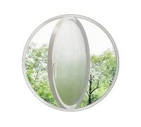 Casement Window Aluminum Alloy Round Window, Central Axis Rotating Lass Porthole Window, Ventilation Casement Window with Handle for Household and Shed(White C,36 in/91.5 cm)