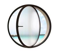 Casement Window Aluminum Rotating Round Window, Porthole Window with 5mm Thick Tempered Glass, Customizable Ventilation Casement Window for Bathroom, Kitchen(Black c,20 in/50.8 cm)