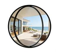 Casement Window Modern Pivot-Style Round Window, Aluminum Alloy Frame Flush Mount Porthole Window, Residential Ventilation Replacement Tempered Glass Windows(Diameter 52cm/20.47in)