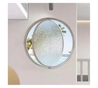 Casement Window Pivot Round Window, Ventilation Replacement Porthole Window, Aluminum Frame with 5mm Thick Tempered Glass Casement Window for Kitchen and Bathroom(White B,52cm/20.47in)