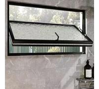 Casement Window Rectangular Pivot Window Basement Window 360° Rotatable Aluminum Alloy Center Pivot Window for Private Ventilation,A01,95x45cm