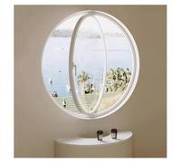 Casement Window Rotating Circular Window, House Shed Replacement Windows, Aluminum Framed Porthole Window with 5mm Thick Tempered Glass, Easy to Install(White,20 in/50.8 cm)