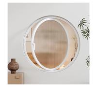 Casement Window Rotating Round Window, Home Porthole Window with Tempered Glass, Aluminum Framed Pivot Casement Windows for Ventilation and Views(White,64cm/25.20in)