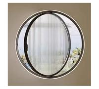 Casement Window Rotating Round Window, Home Porthole Window with Tempered Glass, Aluminum Framed Pivot Casement Windows for Ventilation and Views(Black,52cm/20.47in)