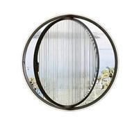 Casement Window Round Window 360° Rotating with Handle, Aluminum Frame Tempered Glass Porthole Window for Bathroom Kitchen Replacement(Black C,64cm/25.20in)