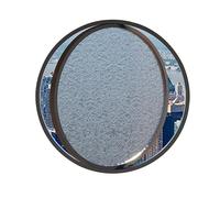 Casement Window Round Window 360° Rotating with Handle, Aluminum Frame Tempered Glass Porthole Window for Bathroom Kitchen Replacement(Black B,64cm/25.20in)