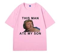 Caseoh Funny Graphic T-shirts Unisex 2024 Summer Fashion Oversized Short Sleeves Men's Tops (3 M)