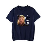 Caseoh I Will Eat You T-Shirt Merch Men Short Sleeve Women Funny Tee Unisex Harajuku Tops (Navy,3XL)