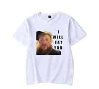 Caseoh I Will Eat You T-Shirt Merch Men Short Sleeve Women Funny Tee Unisex Harajuku Tops (White,XS)